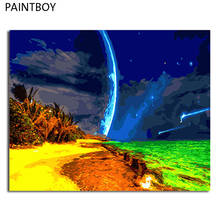 PAINTBOY Landscape Framed Pictures Painting By Numbers DIY Digital Canvas Oil Painting Home Decor For Living Room 2024 - buy cheap