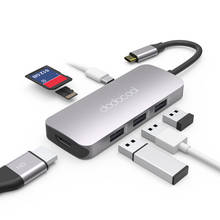 Dodocool hub usb-c 7 em 1, hub de entrega de energia tipo c, 4k, saída hd, usb 3.0, memória sd/tf, para macbook pro, huawei, matebook 2024 - compre barato