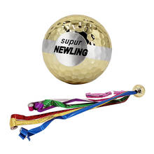 Pack 3 Pcs Golf Balls Golden Colored Ribbon Opening Ceremony Plated Golf Ball Fancy Match Opening Goal 2024 - buy cheap