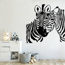 Decalque de parede zebra de vinil removível, adesivo para berçário de criança, pôster artístico, decoração wl1278 2024 - compre barato