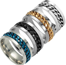 Прядильная цепь открывалка кольцо Нержавеющая сталь вращающийся ссылки в стиле «панк» 2024 - купить недорого