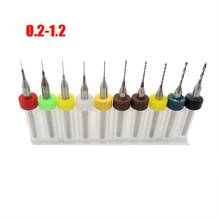 Free shipping 10pcs/Set HighQuality Hard Alloy PCB Print Circuit Board Carbide Micro Drill Bits Tool 0.2 to 1.2mm  for SMT CNC 2024 - buy cheap