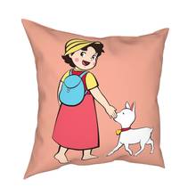 Funda de cojín decorativa para el hogar, cobertor de almohada de Heidi y lizle Goat Heidi The Girl DE LOS Alps, para sala de estar 2024 - compra barato