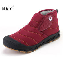 Mwy-botas femininas de neve para inverno, pelúcia, cano curto, unissex, quente, plus size, 33 a 46 2024 - compre barato