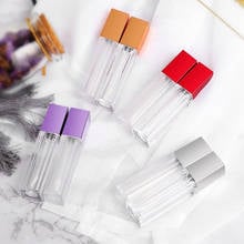 Gold/Red/ Purple/Silver Square Empty Lip Gloss Tube, Clear/Frosted Empty Cosmetic Lip Oil Tube Liquid Lipstick Storage Container 2024 - buy cheap