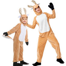 Reindeer Costumes Adult Kids Halloween Masquerade Party Animal Cosplay Elk Fancy Dress Christmas Reindeer Parent-Child Costume 2024 - buy cheap