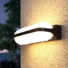Светодиодный наружное освещение водонепроницаемый настенный светильник балкон входная дверь освещение коридор настенный светильник 12w24w настенный светильник черного цвета 2024 - купить недорого