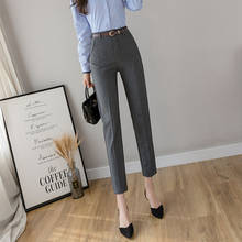 2020 New Autumn Winter Women Pants High Waist Loose Formal Elegant Office Lady Korean Style Ankle-Length Solid Trousers M138 2024 - buy cheap