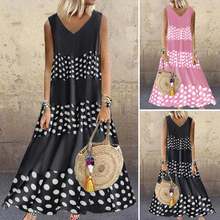 VONDA Plus Size Summer Maxi Long Dress Women Sundress Vintage Sleeveless Printed Kaftan Dress 2020 Summer Vestidos Casual Robe 2024 - buy cheap