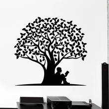 Leitor adesivo de parede para livros, decalque para raízes e árvores, adesivos de janela da natureza, biblioteca e sala de leitura, decoração interiores, mural m147 2024 - compre barato