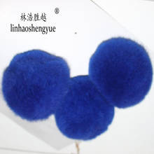 Linhaoshengyue-Bola de accesorios de piel de conejo Real, 8cm de diámetro 2024 - compra barato