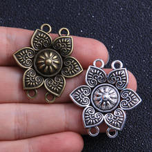 4pcs 33*35mm New Product Two Color Zinc Alloy Retro Flower Porous Connectors Jewelry Making DIY Handmade Craft 2024 - buy cheap