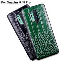 Capa de couro genuíno para oneplus 8 pro, capa protetora de luxo para one plus 8 1 + 8 2024 - compre barato