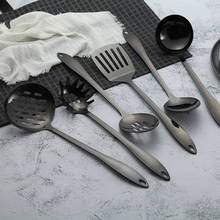 Utensilios de cocina negros, Kit de cuchara, pala, espátula grande, colador, juego de utensilios de cocina blancos, 1 ud. 2024 - compra barato