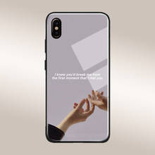 Funda de teléfono de vidrio templado con patrón de citas de estética, carcasa de silicona suave para iPhone 5s se 6 6s 7 8 Plus X XR XS 11 Pro MAX 2024 - compra barato