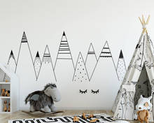 Nursery Decor Patterned Mountains Wall Stickers Nursery Woodland Kids Home Bedroom Decor Mountains Decal Tribal Wall Decal C331 2024 - compre barato