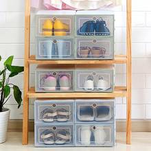 Прозрачная коробка для хранения обуви, утолщенный органайзер для защиты обуви от пыли, можно комбинировать обувной шкаф 2024 - купить недорого