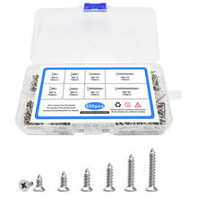 800PCS/Box M2 Cross Recessed Countersunk Flat Head Self-tapping Screw Phillips Nickel Plated Screw Assortment Kit 2024 - buy cheap