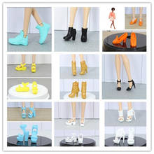 5 пар/лот оригинальные кукольные туфли принцессы для 1/6 кукол, модные женские кукольные туфли на высоком каблуке, повседневная обувь, Тапочки, аксессуары для кукол 2024 - купить недорого