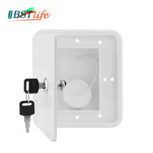 White Gravity Water Inlet Accessories Square With Keys Hatch Cover Water Intake Lockable RV Trailer Caravan Plastic Parts 2024 - buy cheap