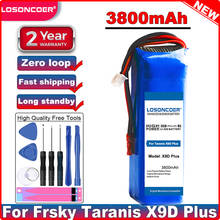 Аккумулятор LOSONCOER хорошего качества на 3800 мАч для Frsky Taranis X9D Plus, передатчик, аксессуары для игрушек 2s, в наличии 2024 - купить недорого