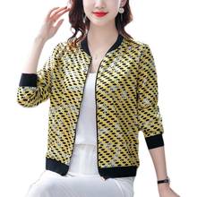 2021 Summer Women Point Printed Basic Long Sleeve Jacket Coats Woman Female Thin Short Baseball Zipper High Quality 4XL Outwear 2024 - buy cheap