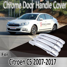 Стайлинг для Citroen C5 2007 ~ 2017, декоративные наклейки, хромированная крышка ручки двери, автомобильные аксессуары для переделки краски 2024 - купить недорого