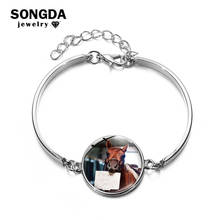 SONGDA-pulsera de cadena ajustable con diseño de caballo para novio, brazalete con abalorio de cabujón de cristal, Color plateado, imagen artística 2024 - compra barato