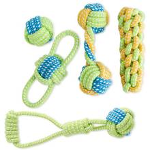 Corda de mastigar para cachorro pequeno, brinquedo limpador de dentição, bola de algodão natural, brinquedo interativo para brinquedos guerreiros 2024 - compre barato