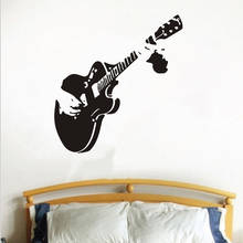 Наклейки на стену «сделай сам» с гитарой и музыкой, съемная виниловая наклейка, декор для домашней комнаты, художественная роспись, настенные наклейки 2024 - купить недорого