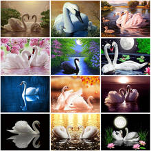 DIY 5D Diamond Painting Swan Lake Diamond Embroidery Animal Landscape Cross Stitch Full Round Drill Mosaic Rhinestone Home Decor 2024 - buy cheap