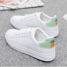2020 spring Woman Shoes Fashion embroidery Woman PU Leather loafers Ladies Breathable pineapple Flats sports Shoe White Sneakers 2024 - buy cheap