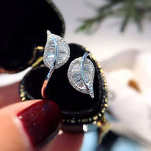 Высококачественные роскошные блестящие кольца с листьями для женщин, свадебные украшения, регулируемое античное кольцо на палец, кольца, аксессуары 2024 - купить недорого