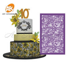 Plantilla de malla de lirio floreciente, herramientas de decoración de pasteles de boda, plantillas de tela suave para Fondant, molde de pastelería 2024 - compra barato