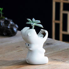 Criativo suculento vaso de flores europeu-estilo hipopótamo elefante vaso de flores cerâmica varanda desktop vasos ornamentos 2024 - compre barato