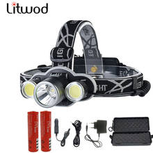 Litwod z20-farol de luz led, xml t6 + 2cob, bateria recarregável, lâmpada de emergência, corrida noturna, pode girar 90 2024 - compre barato