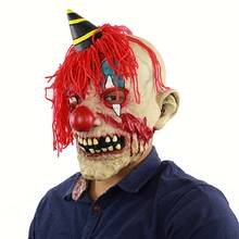 2019 Halloween Cosplay Horror Plush Bloody Clown Latex Mask Haunted House Headwear 2024 - buy cheap