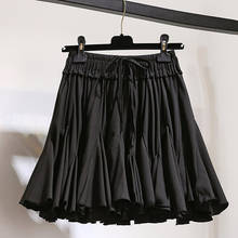 Летняя черная шифоновая Мини-юбка с высокой талией, женская модная белая юбка-пачка, плиссированная школьная юбка от солнца в стиле бохо, женские богемные юбки 2024 - купить недорого