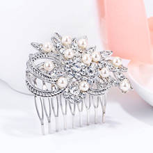 Tuliper Pearl Hair Ornaments Bridal Hair Comb Jewelry Austrian Crystal Wedding Hair Accessories Women Girls Pins Gifts 2024 - buy cheap