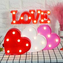 3D Love Heart LED Letter Lamps Indoor Decorative Sign Night Light Marquee Wedding Party Decor Gift Romantic 3D LED Night Lamp 2024 - buy cheap