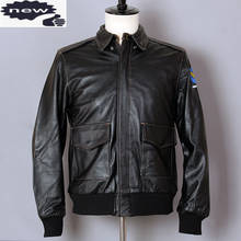 2021 Air Force Flight Genuine Men Cowhide A2 Bomber Jacket Slim Fit Motorcycle Biker Real Leather Coat 2024 - buy cheap