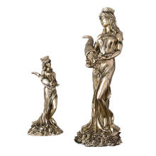 GODDESS OF FORTUNE ART SCULPTURE GREEK GOD OF WEALTH AND MONEY FIGURINE STATUE RESIN ART&CRAFT HOME DECORATION 33.5/60.5CM R1401 2024 - buy cheap