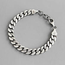 1PC PUNK Authentic 925 Sterling silver Chunky Cuban Chain Bracelet fine Jewelry C-YH635 2024 - buy cheap