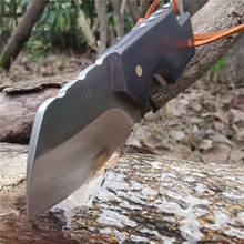 Cuchillo recto táctico con mango de sándalo D2, hoja afilada, bueno para caza, Camping, supervivencia, para llevar al aire libre y todos los días 2024 - compra barato