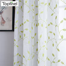 Topfinel Green Leaf Pattern Sheer Curtains For Living Room Bed Room Modern Tulle Window Treatment Drapes Home Decoration Buy Cheap In An Online Store With Delivery Price Comparison Specifications Photos And