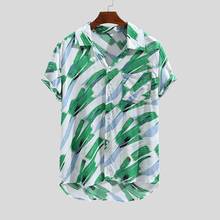 men shirts Tops Printed Hawaiian Loose Summer Beachwear Short Sleeve Casual Buttons Holiday Vacation Clothing camisa masculina 2024 - buy cheap
