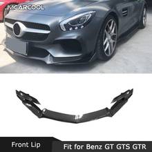 Carbon Fiber Front Lip Spoiler Splitters Accessorise For Mercedes Benz AMG GT GTS GTR Coupe Head Bumper Chin 2015-2018 2024 - buy cheap