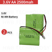 2 PCS/lot New Ni-MH AA 3.6V 1800mAh Ni-MH Rechargeable Battery Pack With Plugs For Cordless Phone Batteries Free Shipping 2024 - buy cheap