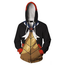 Pokemon Sword/Shield Raihan Zip Up Hoodie Cosplay Print Hooded Jacket Sweatshirt Adult Casual Outwear Tops 2024 - buy cheap