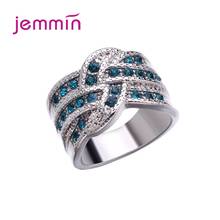 925 Sterling Silver Cocktail Rings For Women Party Fashion Jewelry Punk Style CZ Cubic Zirconia Pave Setting Wholesale 2024 - buy cheap